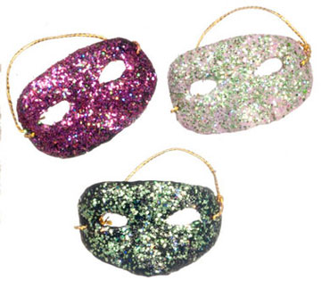 Dollhouse Miniature Party Mask, 3 Assorted